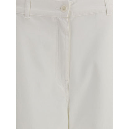 The Row Cream Cotton Cargo Pants
