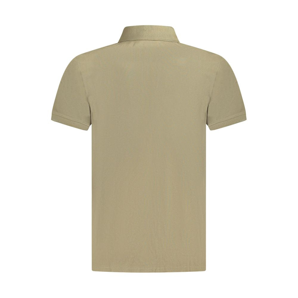 Back view of Timberland Brown Cotton Men Polo Shirt with short sleeves and classic fit