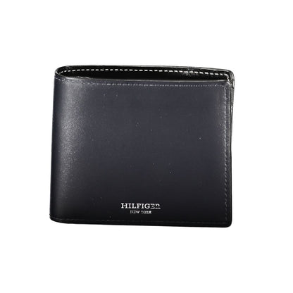 Tommy Hilfiger Blue Leather Wallet with two compartments, coin purse, card holder, contrast details, logo