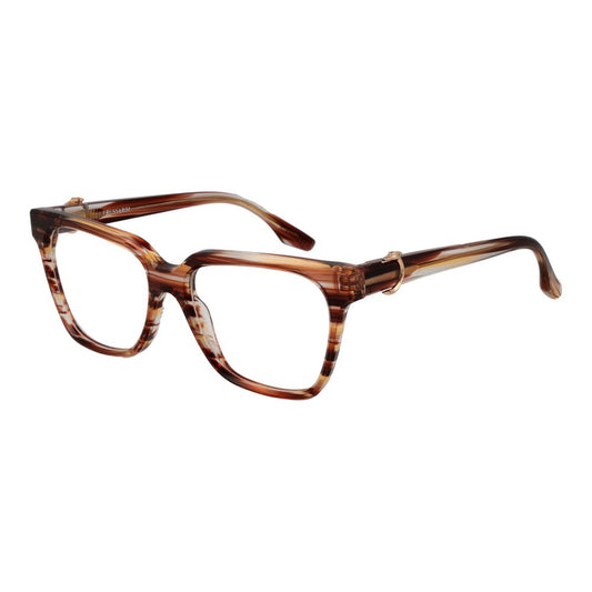 Trussardi Orange Acetate Glasses (Frames) for Women, Square Full-Rim Style, Size 51-16-145, Orange Acetate Frame with Demo Lenses.
