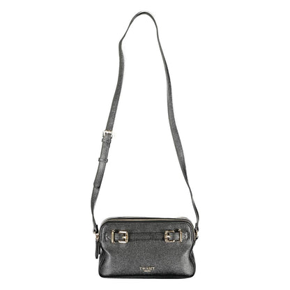 Twinset Black Polyethylene Women Handbag with adjustable strap and dual compartments for modern style and functionality.