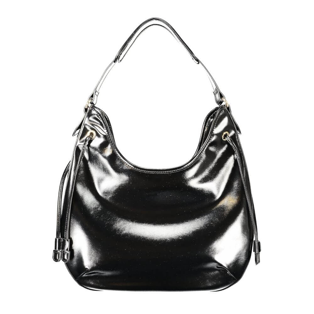 Twinset Black Polyethylene Women Hobo Bag with sleek design and single shoulder handle for style and comfort.