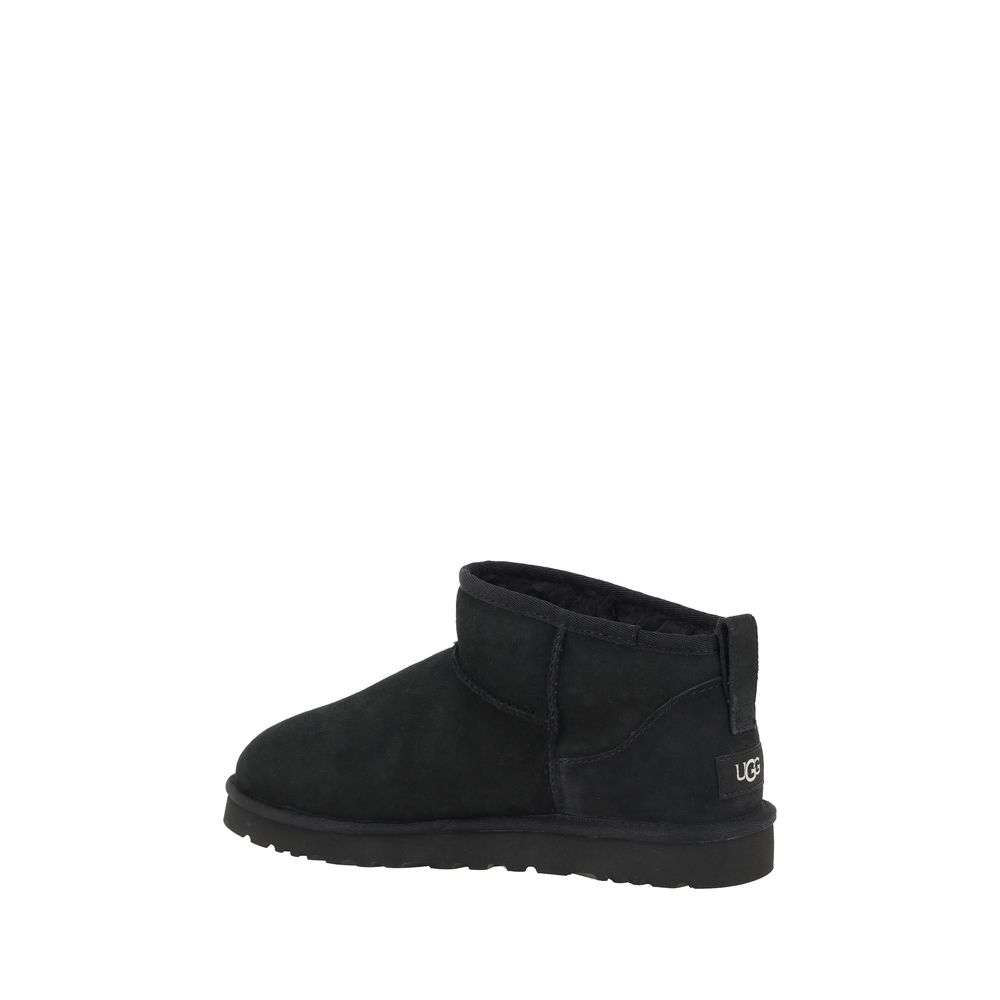 UGG Black Goatskin Ankle Boots with soft shearling lining and grip sole for style and comfort