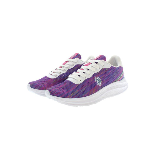 U.S. POLO ASSN. Purple Polyester Women Sneaker with white sole and laces