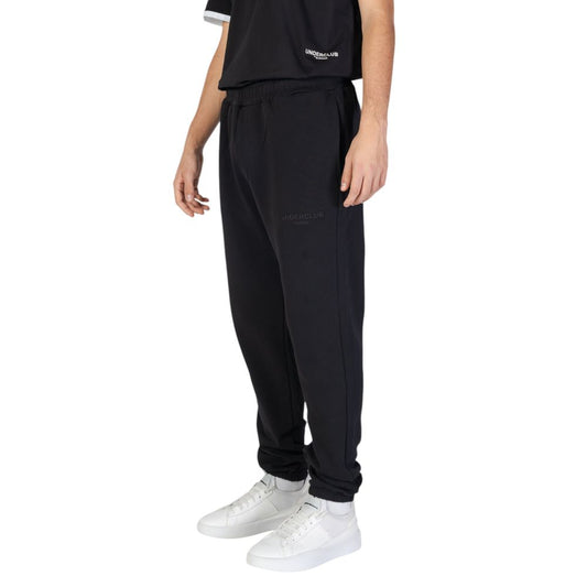 Underclub Black Cotton Joggers Workout Pant with elastic waistband and cuffs, ideal for sports and leisure activities.