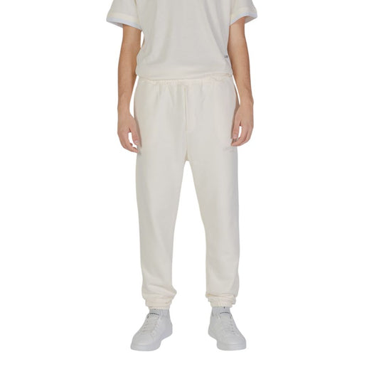 Underclub Cream Cotton Joggers Workout Pant for men with elastic waistband and cuffs, perfect for sports and leisure activities.