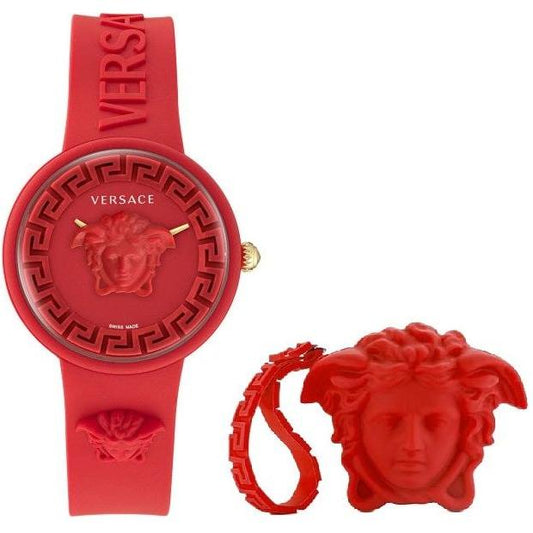 VERSACE Mod. MEDUSA POP 3H + VERSACE RED SILICON PURSE WATCHES