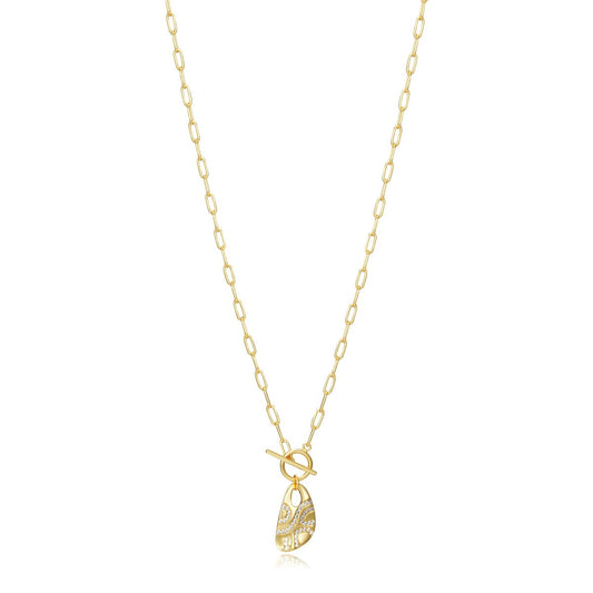 Gold necklace featuring the VICEROY JEWELS Mod. 13035C100-36 design, 42 mm silver case, Quartz analog movement, water resistant to 3 ATM