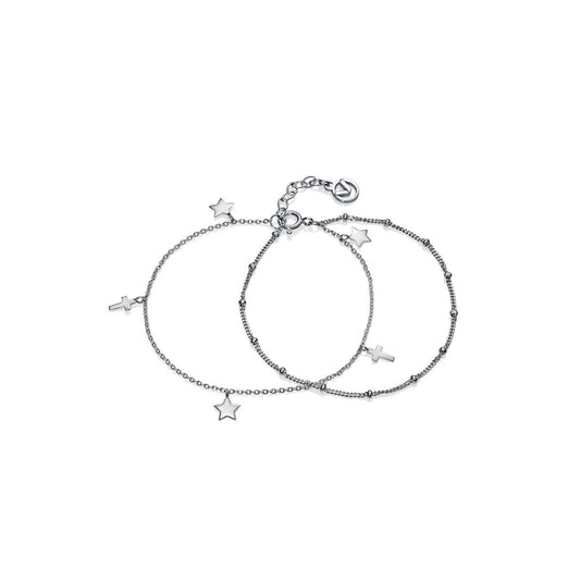 VICEROY JEWELS Mod. 4089P000-00 silver bracelet for ladies featuring stars and crosses, quartz analog, water resistant, 925° silver.