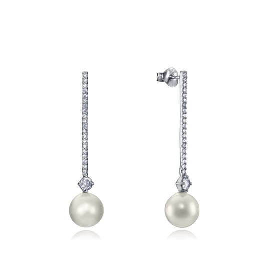 Elegant silver earrings with pearls from VICEROY JEWELS Mod. 4109E000-49, featuring quartz movement and chronograph functions. Lady's jewelry.