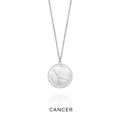 VICEROY JEWELS Mod. 61014C000-38CA silver Cancer zodiac necklace for ladies, quartz analog, 42mm mineral dial, 3 ATM water resistant