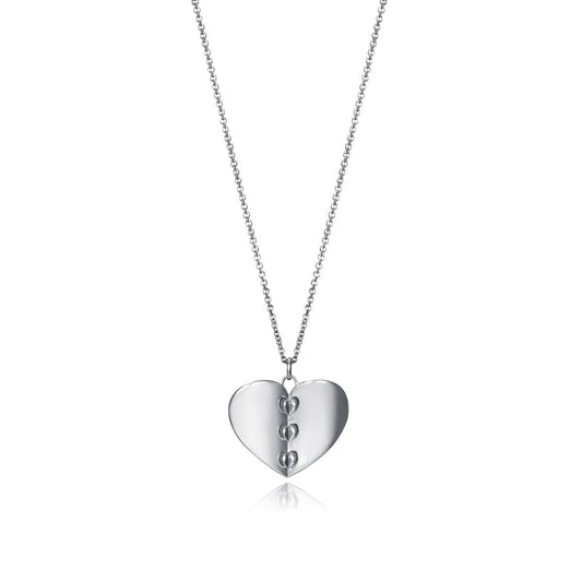 Silver heart necklace VICEROY JEWELS Mod. 61065C100-36 for ladies, 3 ATM water resistant, quartz analog movement, in official packaging.