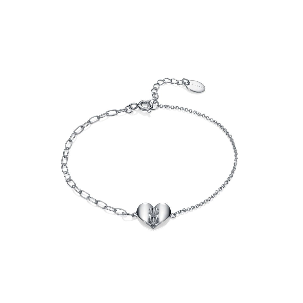 VICEROY JEWELS Mod. 61065P100-36 Lady's silver bracelet with heart charm, 30 mm case, quartz movement, water resistant to 3 ATM.