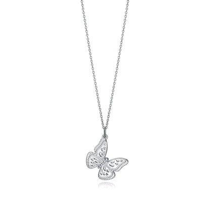 VICEROY JEWELS Mod. 61071C000-00 Quartz Analog Ladies Necklace in Silver 925° with Butterfly Pendant