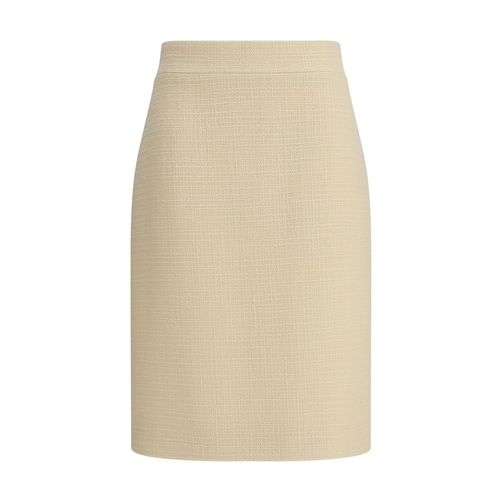 Valentino Cream Fleece Wool Skirt Valentino