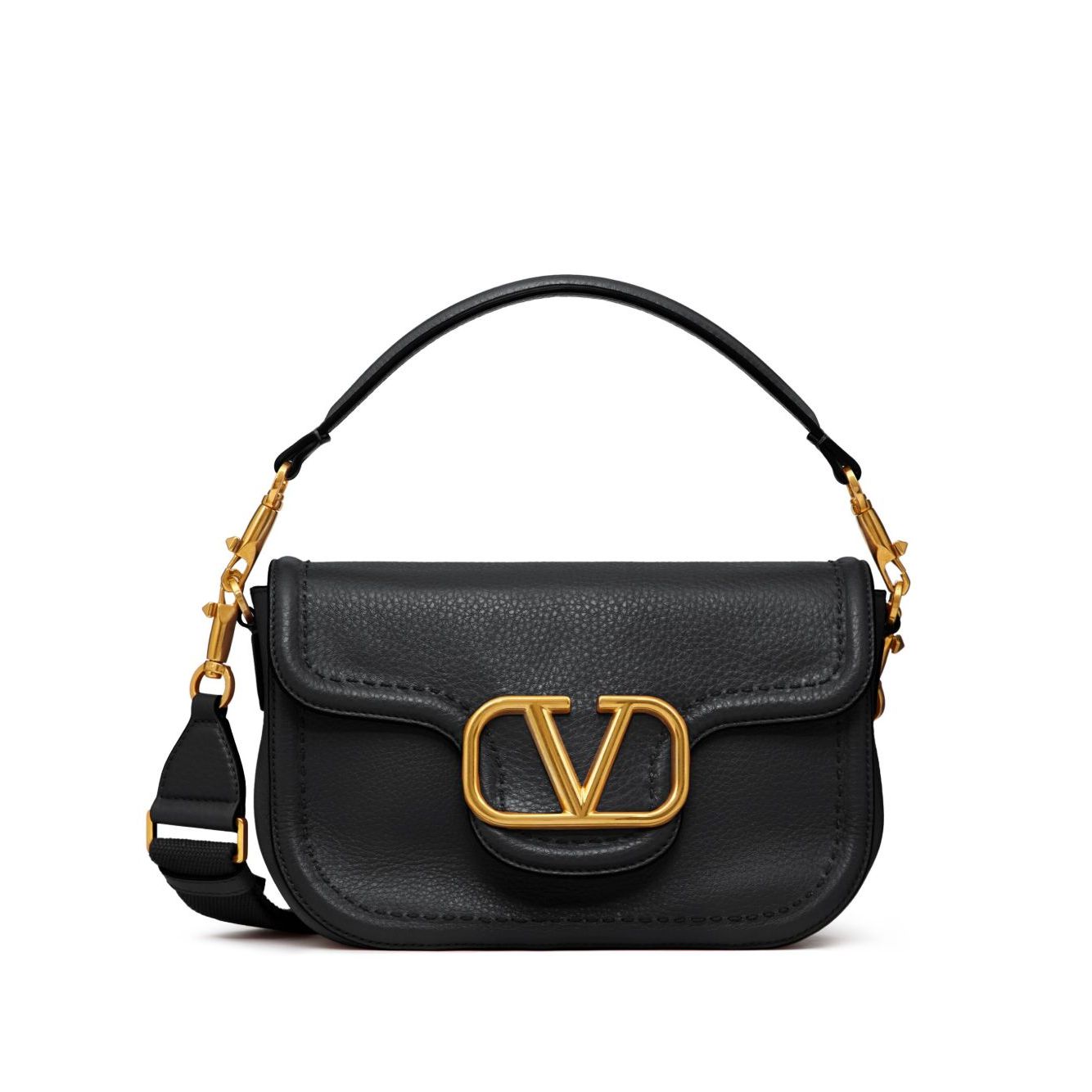 Front view with bag zipped and handles upright.