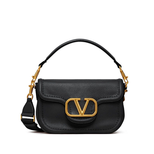 Valentino Garavani Alltime Grainy Calfskin Shoulder Bag Shoulder