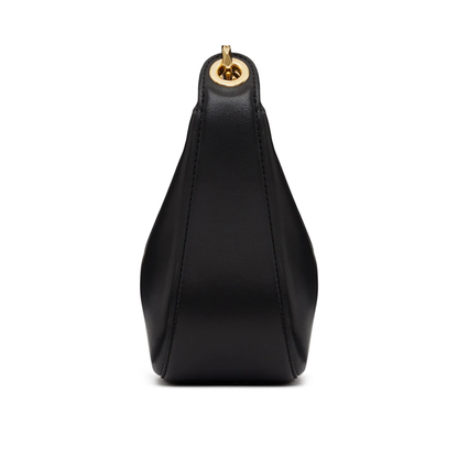 Valentino Garavani Black Leather Mini Hobo Vlogo Shoulder Bag