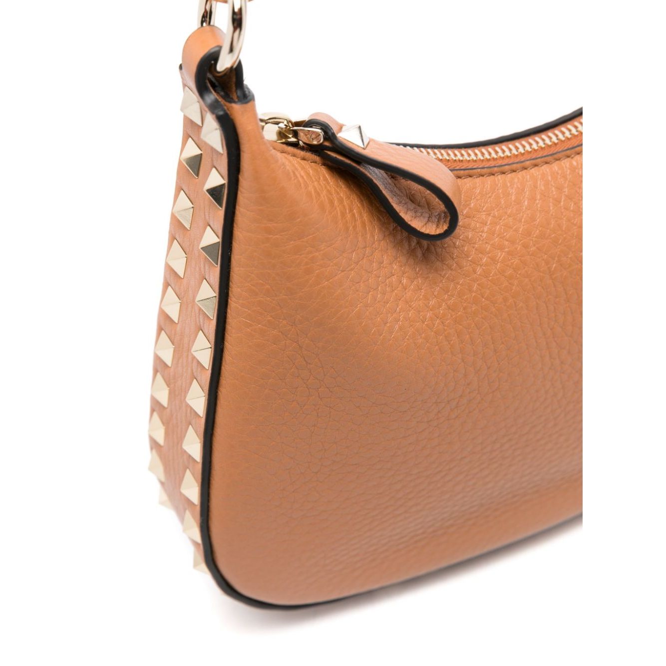 Valentino Garavani Rockstud Hobo In Pomegranate Calfskin