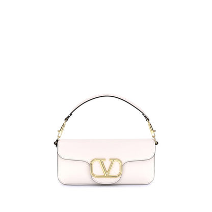 Valentino Garavani White Calf Leather Bos Taurus Shoulder Bag
