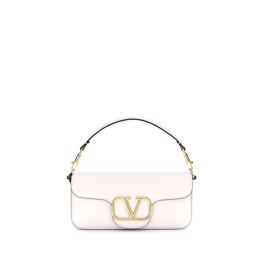 Valentino Garavani White Calf Leather Bos Taurus Shoulder Bag