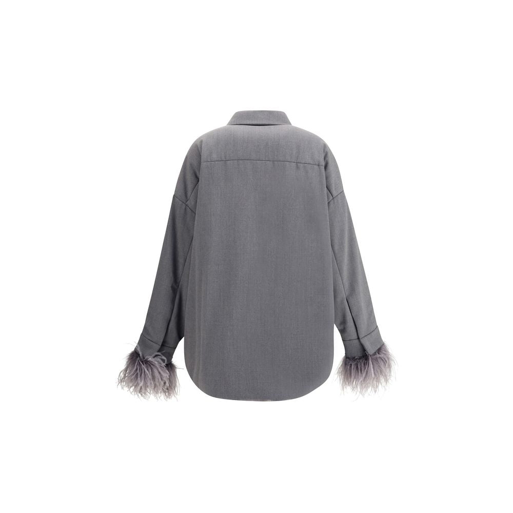 Valentino Gray Fleece Wool Clothing