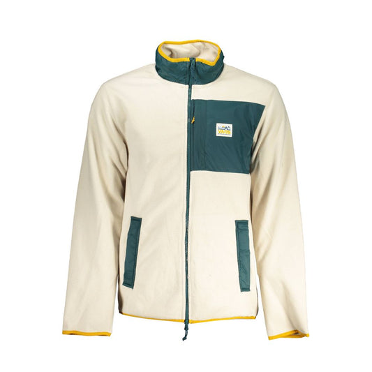 Vans Beige Polyester Sweater, long-sleeved fleece with 2 pockets, breast pocket, contrasting details, zip, logo.