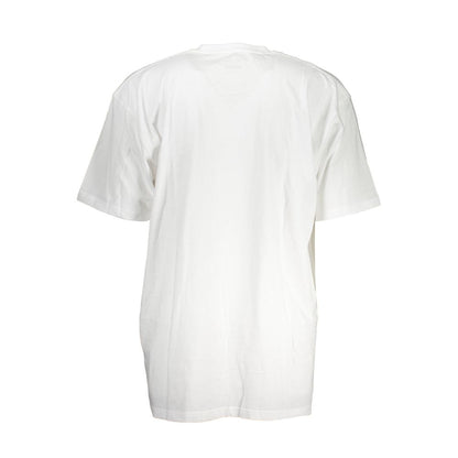 Back view of Vans White Cotton Men T-Shirt showcasing soft white cotton fabric and classic design.