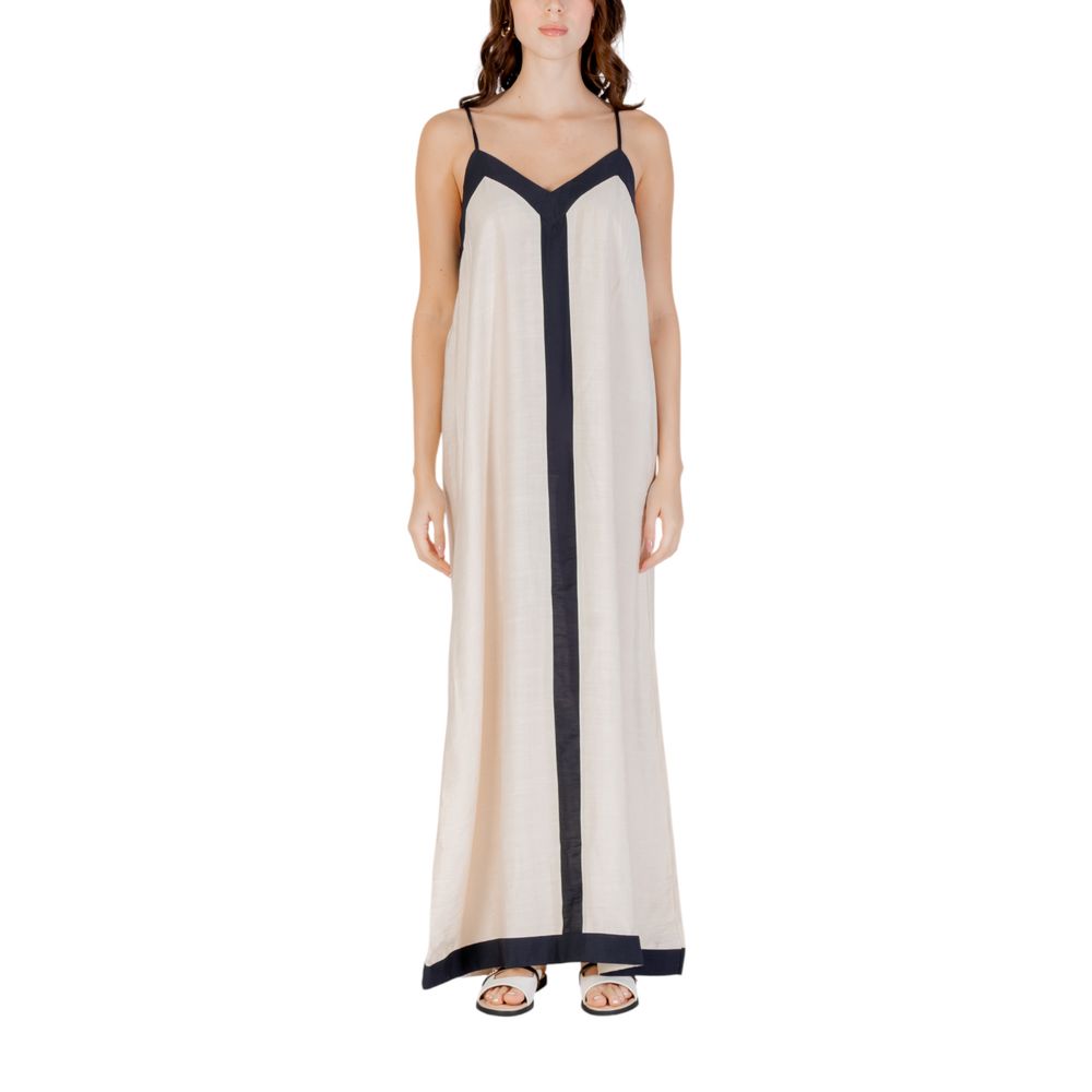 Vero Moda Beige Nylon Long Dress Vero Moda
