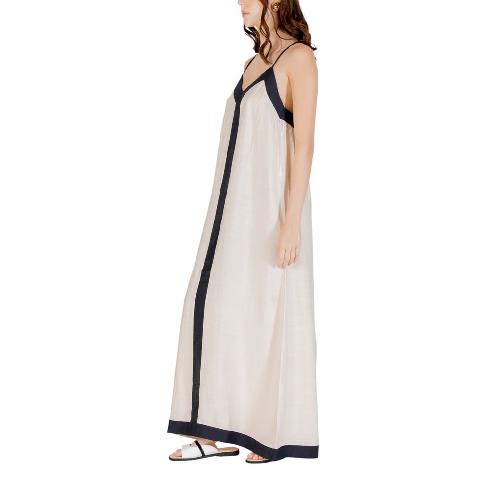 Vero Moda Beige Nylon Long Dress Vero Moda