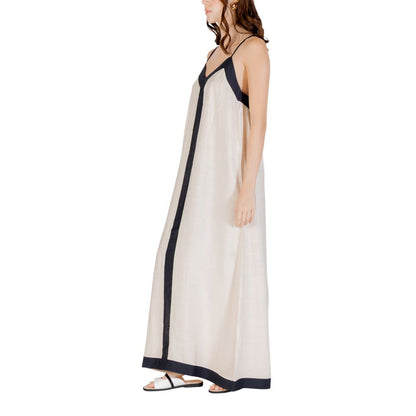 Vero Moda Beige Nylon Long Dress Vero Moda