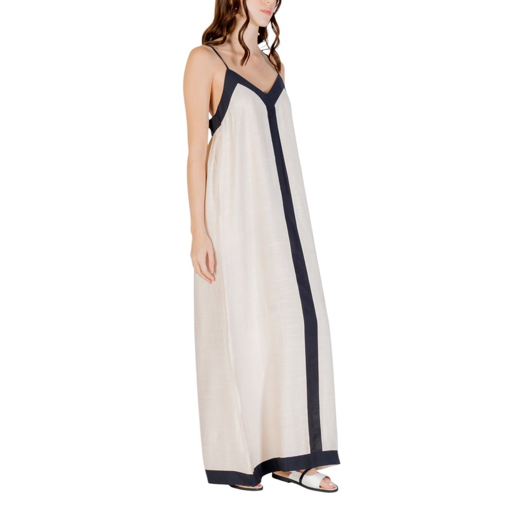 Vero Moda Beige Nylon Long Dress Vero Moda