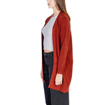 Vero Moda Red Viscose Cardigan for women, perfect fall/winter knitwear, 52% viscose composition, stylish casual wear.