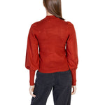 Back view of Vero Moda Red Viscose Sportswear knitwear for women, fall winter collection composed of viscose, polyester, and nylon.