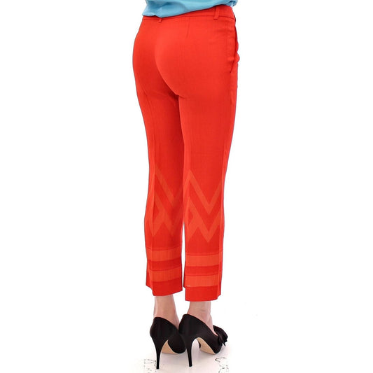 Versace Collection Red Pants Cropped 3/4 Short Nude Capri Pants GSS10808-40