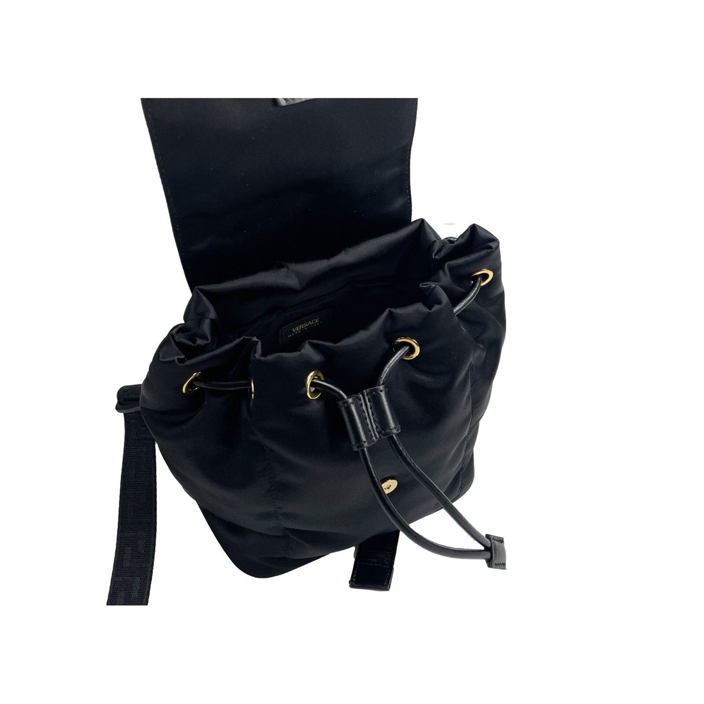 Versace Mini Nylon Medusa Drawstring Backpack Bag