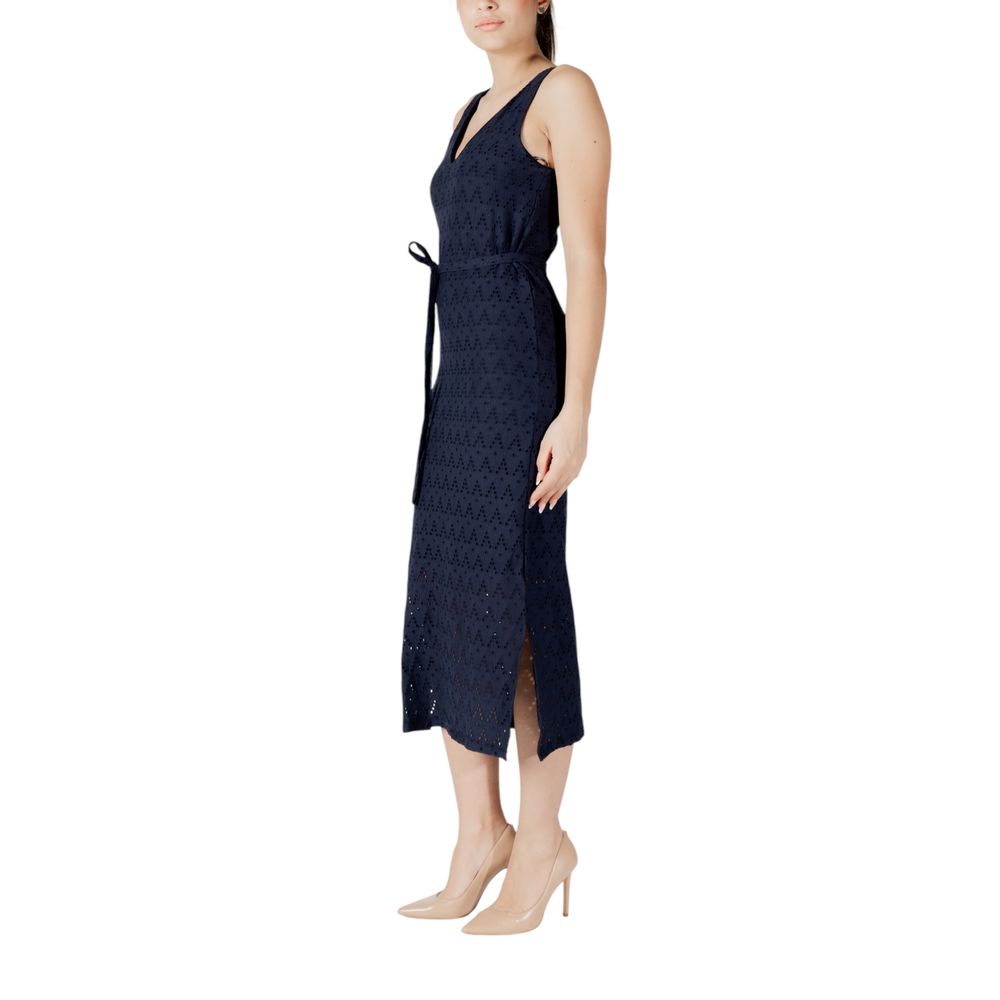 Vila Clothes Blue Recycled Polyester Midi Dress Vila Clothes