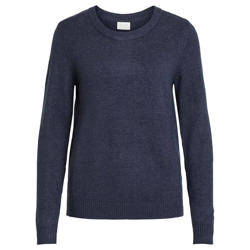 Vila Clothes Blue Viscose Sweater