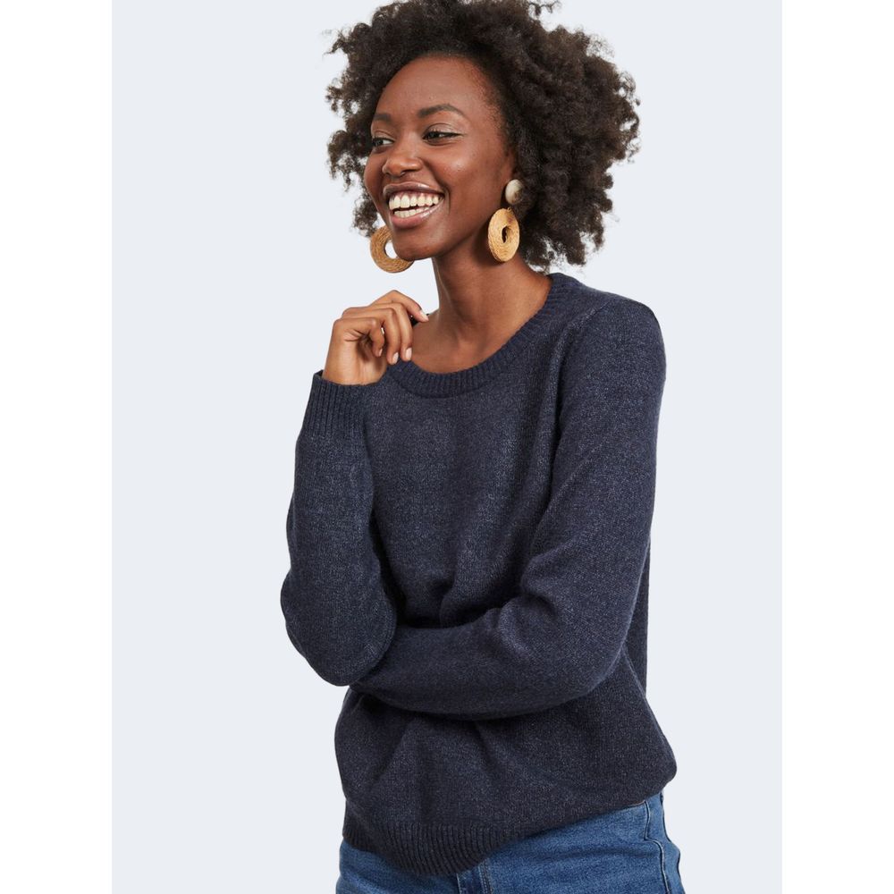 Vila Clothes Blue Viscose Sweatshirt