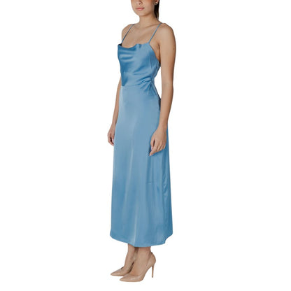 Vila Clothes Turquoise Polyester Long Dress Vila Clothes