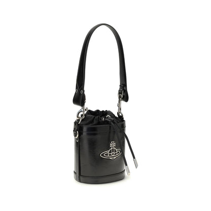 Vivienne Westwood Black Calf Leather Bos Taurus Backet Bag