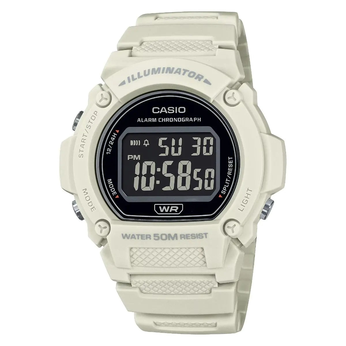 CASIO TIMELESS COLLECTION Mod. SPORT- ILLUMINATOR. WR 50M. ALARM. CHRONOGRAPH - WHITE - COLORED SERIE WATCHES
