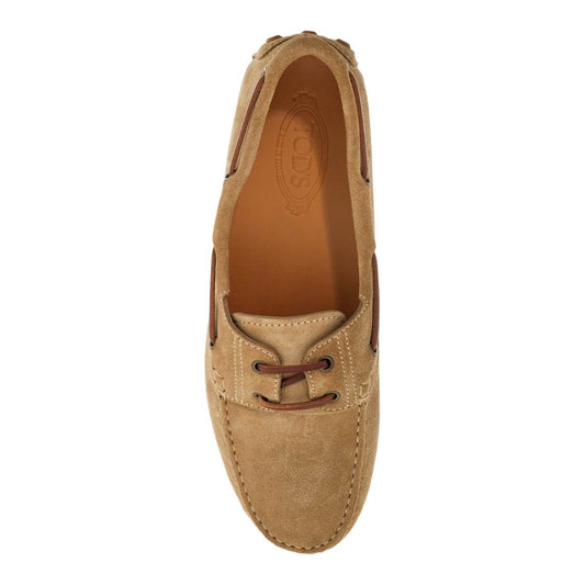 Tod'S suede biscuit leather loafers with rubber sole