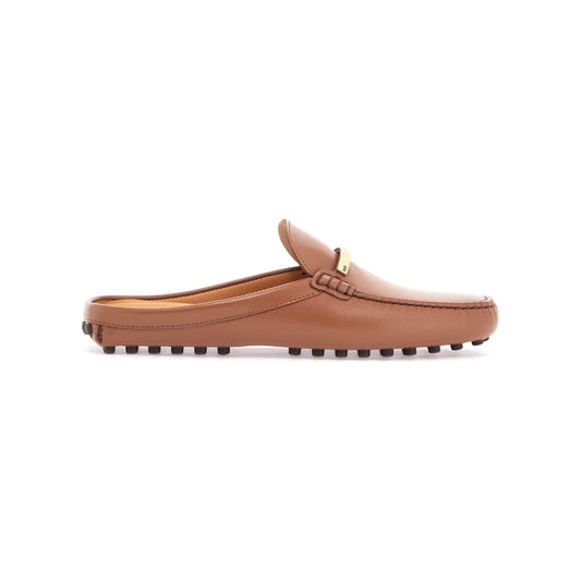 Tod'S dark brown calfskin slip-on with metal detail