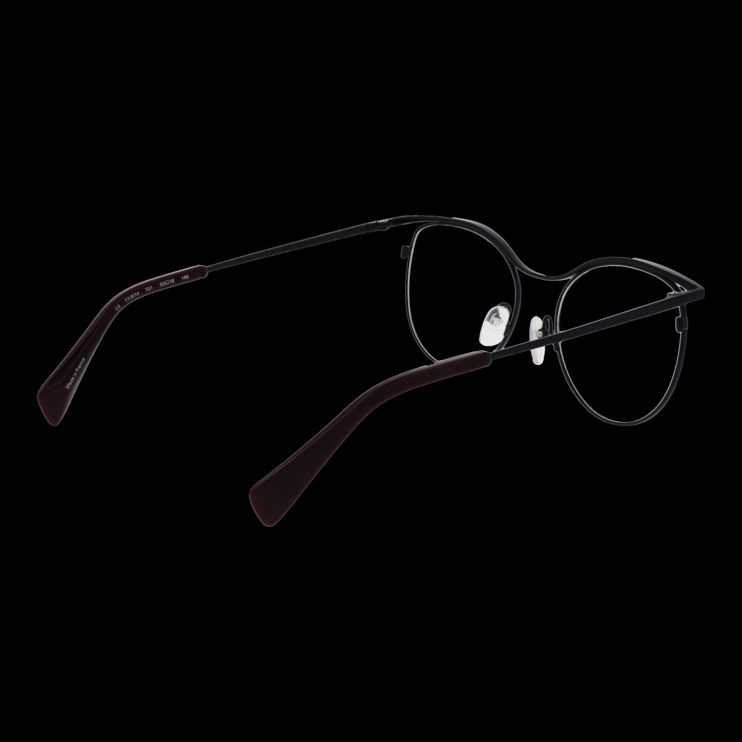 YOHJI YAMAMOTO MOD. YY3014 53701 eyeglasses for ladies with black and dark red frames.