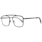 Yohji Yamamoto Gray Men Glasses Frame in gray titanium with blue-filter, aviator style, full-rim, size 53-16-145, demo lenses.