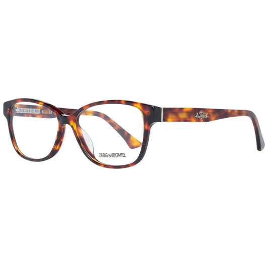 Zadig & Voltaire Brown Unisex Glasses Frame, rectangle full-rim, 54-15-140 size, plastic lenses and frame, branded case included.