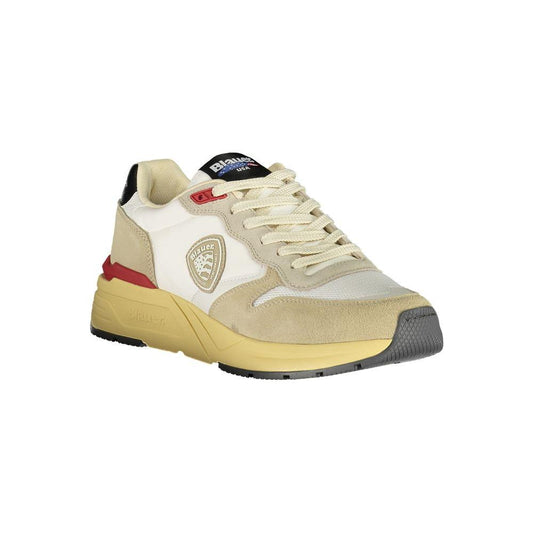 Blauer Beige Polyester Men Sneaker