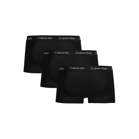 Calvin Klein black cotton men's boxers tri-pack with logo waistband, luxurious comfort and style for everyday wear.