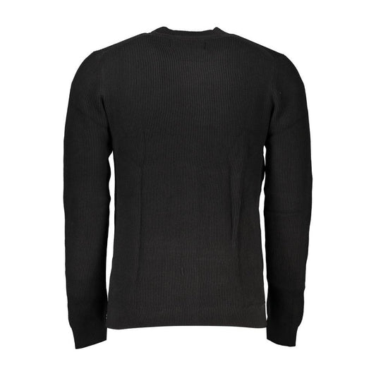 Calvin Klein | Sleek Black Crew Neck Sweater with Logo| McRichard Designer Brands   